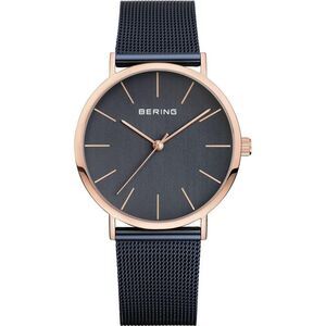 BERING Stainless Steel Dress Watch with Navy Dial Women Navy Blue Watches